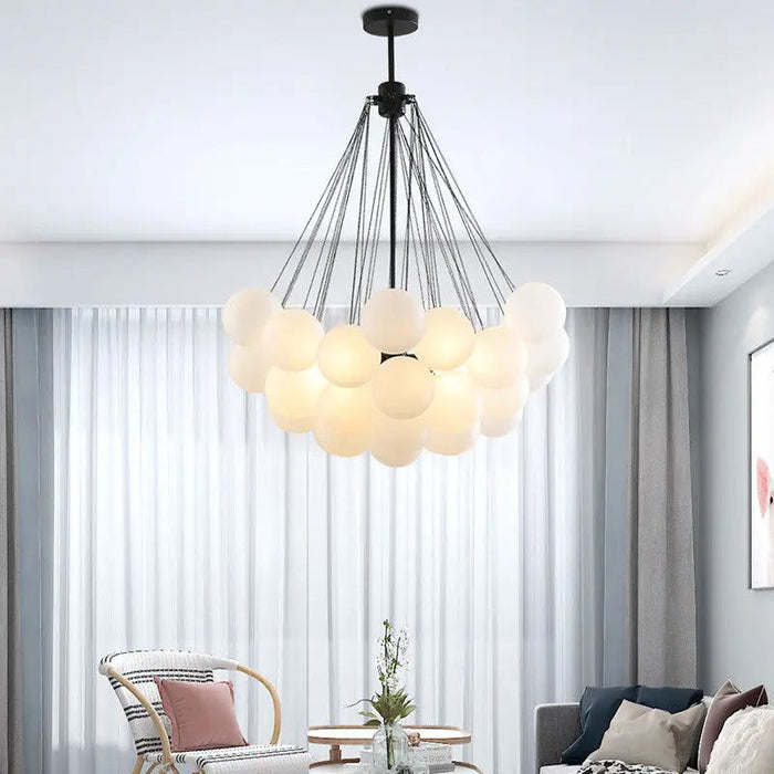 Nora White Bubble Cluster Chandelier.