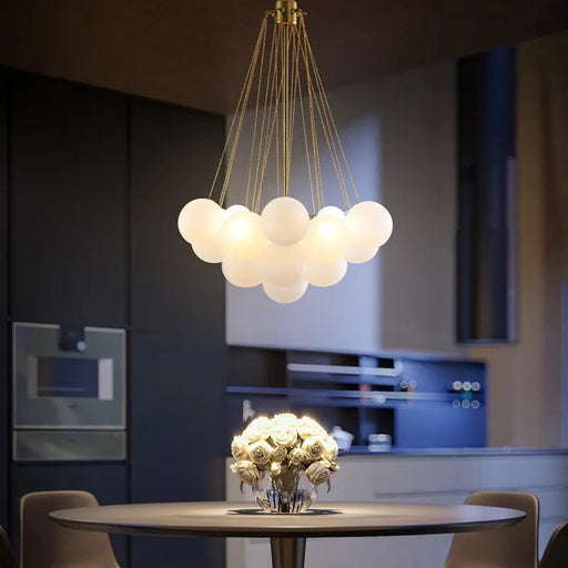 Nora White Bubble Cluster Chandelier.