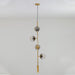 Olive Tree Branch 4 Bulb Staircase Void Brass Pendant Light.