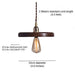 Walnut Wooden Shade Brass Pendant Light.