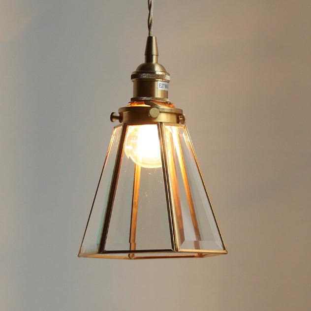 Lanterna brass frame glass pendant light.