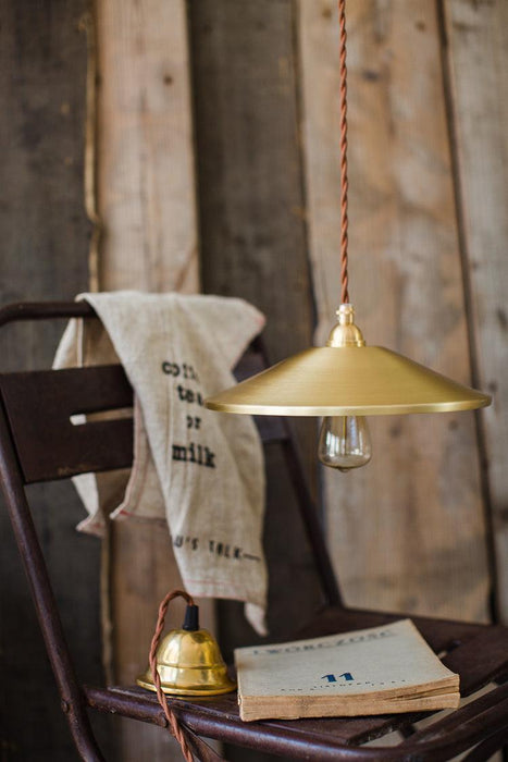 Trudeau Brass Shade Minimalist Pendant Light.