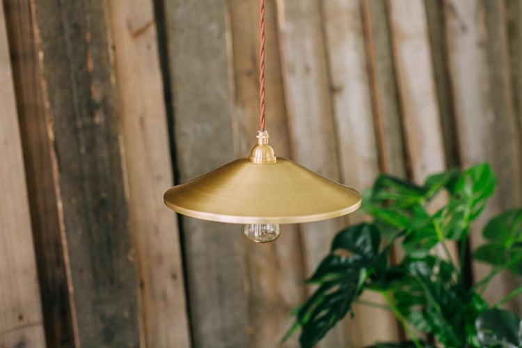 Trudeau Brass Shade Minimalist Pendant Light.