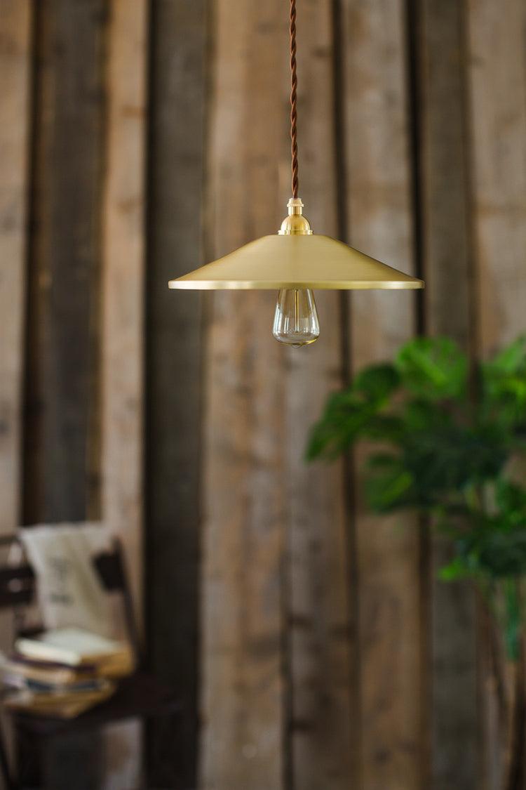 Trudeau Brass Shade Minimalist Pendant Light-DWHOME