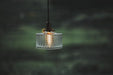 Matilda Glass Mid Century Vintage look Brass Fitting Pendant Light.