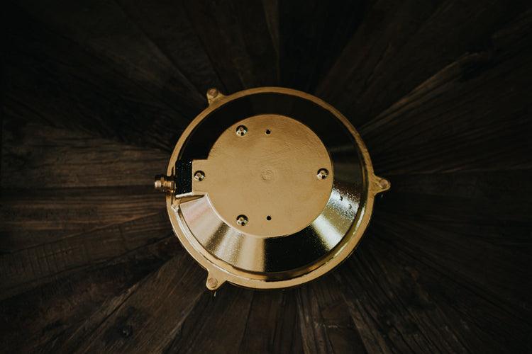 Nautilus Round Brass cage outdoor wall light / ceiling light-DWHOME