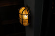 Nautilus Oval brass cage outdoor wall light / ceiling Light.