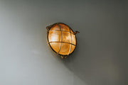 Nautilus Round Brass cage outdoor wall light / ceiling light-DWHOME