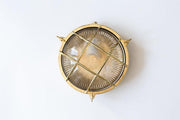 Nautilus Round Brass cage outdoor wall light / ceiling light-DWHOME