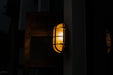 Nautilus Oval brass cage outdoor wall light / ceiling Light.