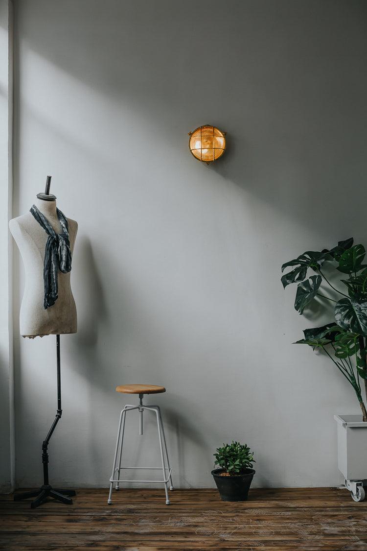 Nautilus Round Brass cage outdoor wall light / ceiling light-DWHOME