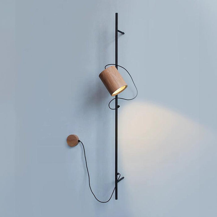 Umea Wooden Spotlight With Railing Wall Light.