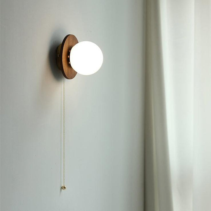 Odesa Wooden Plate Minimalist Line Wall Light.