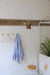 Oberon Wooden Shade Brass gooseneck arm Wall Light.