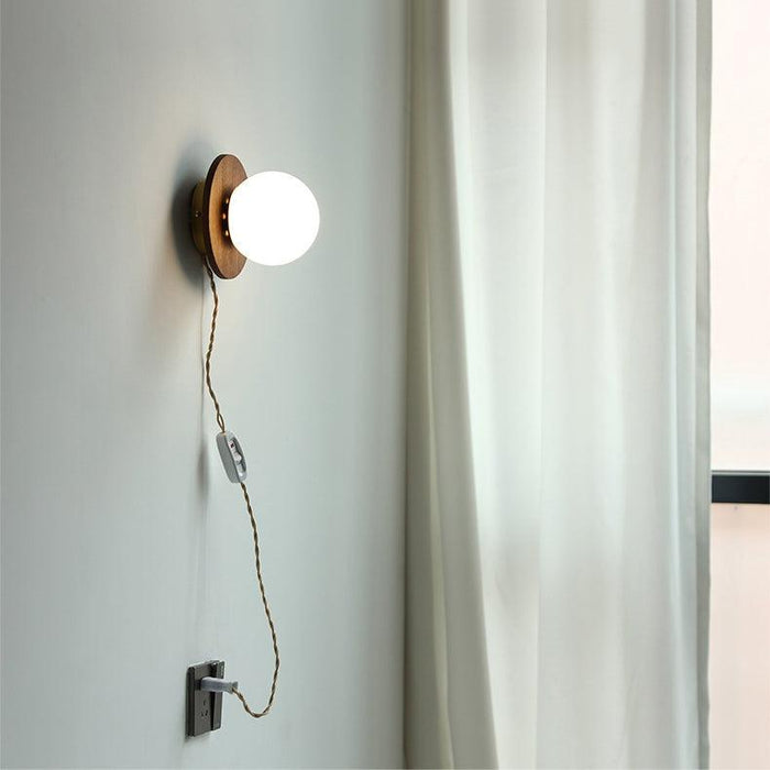 Odesa Wooden Plate Minimalist Line Wall Light.