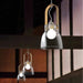 Skandi Clear Glass  Wooden Look Pendant Light.