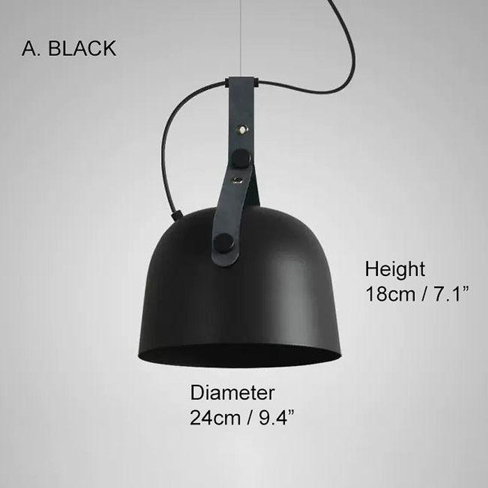 Kemi loft minimalist monochrome pendant light with strap handle-DWHOME