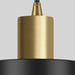 Raffles two tone black and brass pendant light.