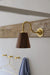 Oberon Wooden Shade Brass gooseneck arm Wall Light.