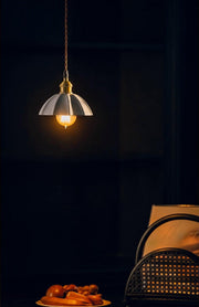 Odette Porcelain Shade Brass Fitting Pendant Light-DWHOME
