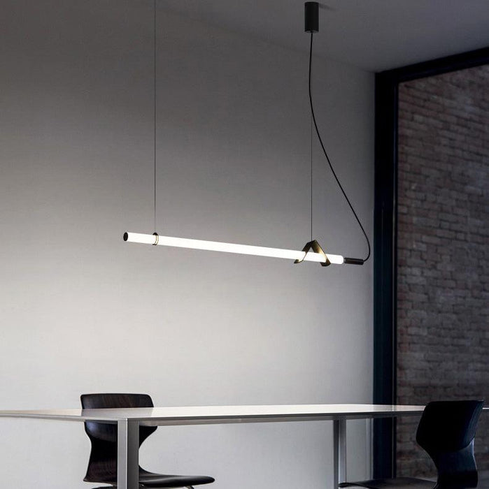 Sasaki Minimalist Linear Suspension Pendant Light.