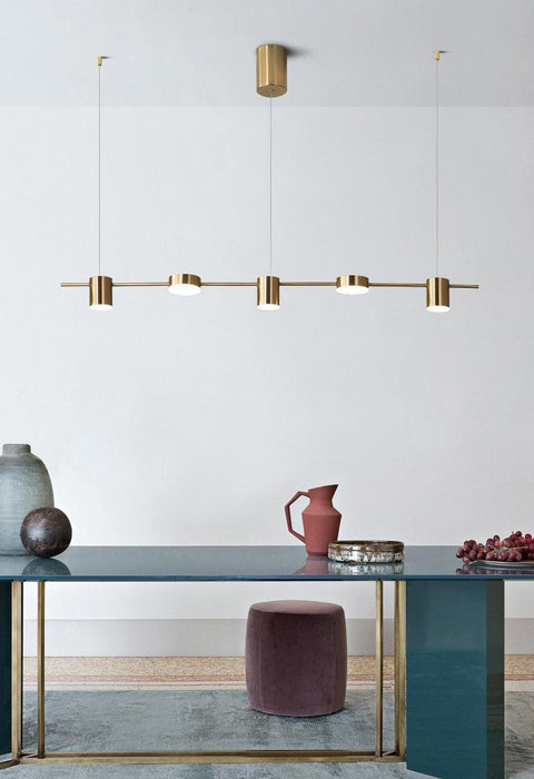 Nori Minimalist Brass Pendant Light Chandelier.