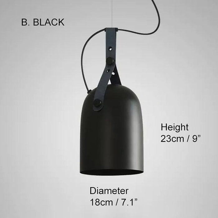 Kemi loft minimalist monochrome pendant light with strap handle-DWHOME