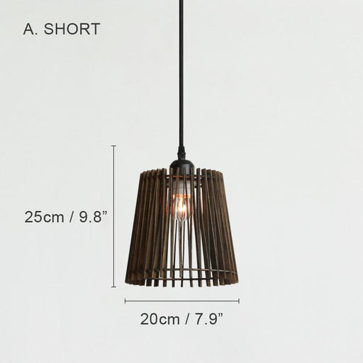 Kaho Wooden Shade Japandi Pendant Light.