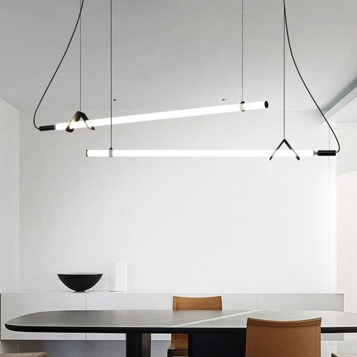 Sasaki Minimalist Linear Suspension Pendant Light.