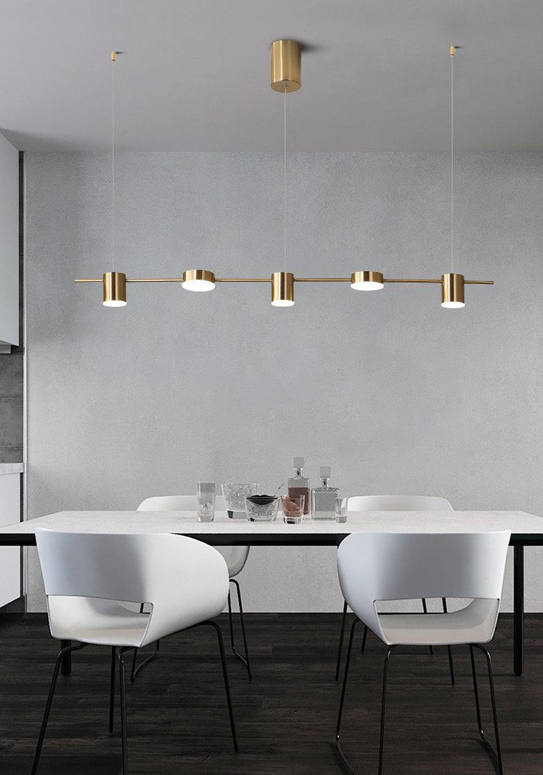 Nori Minimalist Brass Pendant Light Chandelier-DWHOME