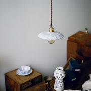 Odette Porcelain Shade Brass Fitting Pendant Light-DWHOME