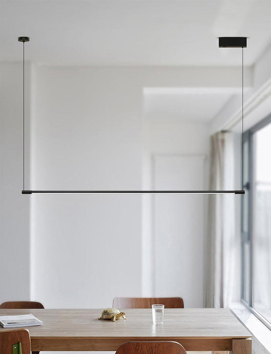 Linea minimalist strip line pendant light.