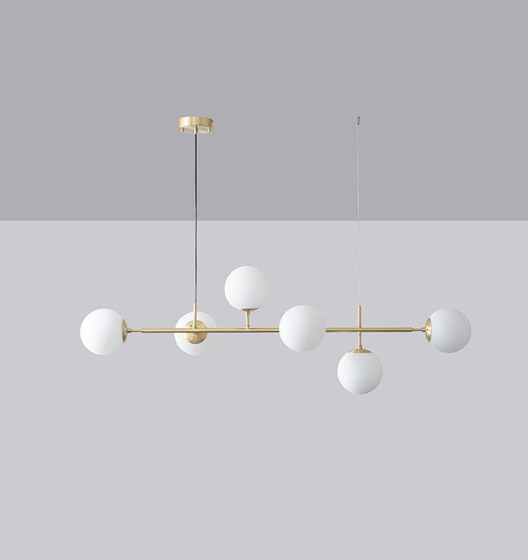 Olive Tree 5 Head Branch Milky Glass Kitchen Island Pendant Light-DWHOME