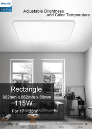 Philips LED CL702 Ceiling Light Tunable Light With AIO Remote Control Simple Design Modern Atmosphere Ultra-Thin-DWHOME