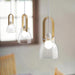 Skandi Clear Glass  Wooden Look Pendant Light.