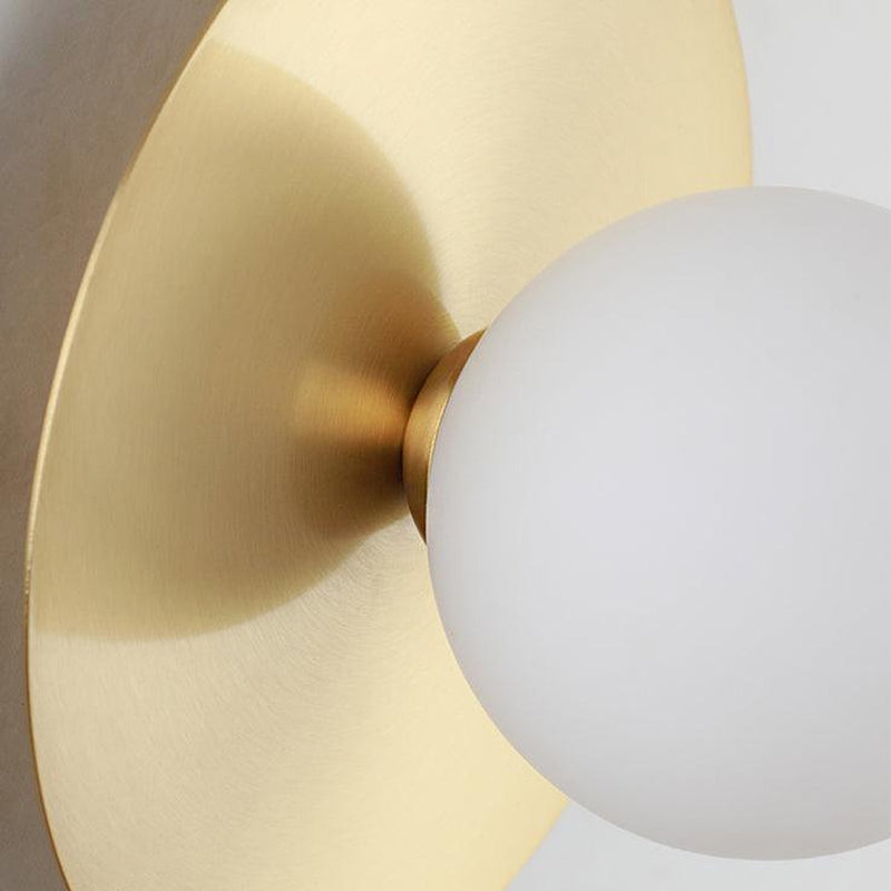 Rund Brass Plate Frosted Glass Mid Century Modern Wall Light / Ceiling Light-DWHOME