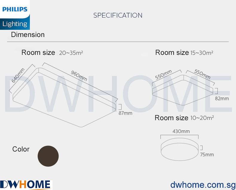 Philips LED CL867 Ceiling Light Round Square Rectangle Tunable Light With Simple Nordic Design Modern Atmosphere.