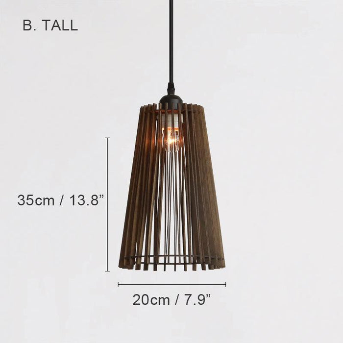 Kaho Wooden Shade Japandi Pendant Light.