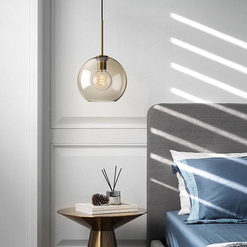 Millow Glass Shade Brass Fitting Pendant Light-DWHOME