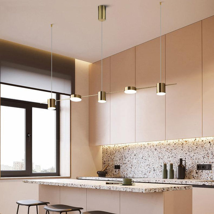 Nori Minimalist Brass Pendant Light Chandelier.