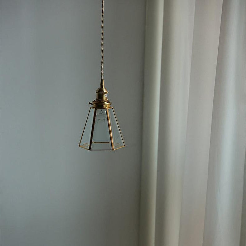 Lanterna brass frame glass pendant light-DWHOME