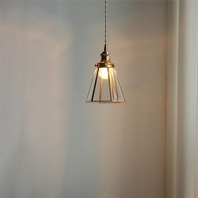 Lanterna brass frame glass pendant light-DWHOME