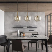 Millow Glass Shade Brass Fitting Pendant Light-DWHOME
