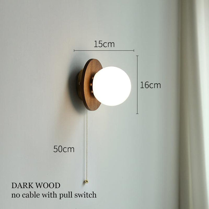 Odesa Wooden Plate Minimalist Line Wall Light.