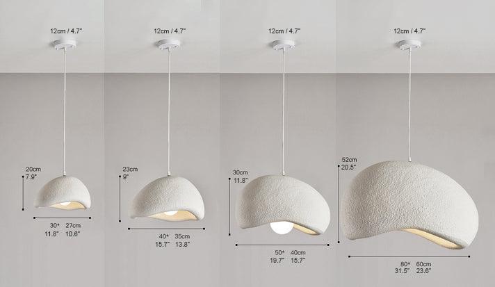 Stucco textured pebble stone plaster pendant light.