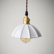 Odette Porcelain Shade Brass Fitting Pendant Light-DWHOME