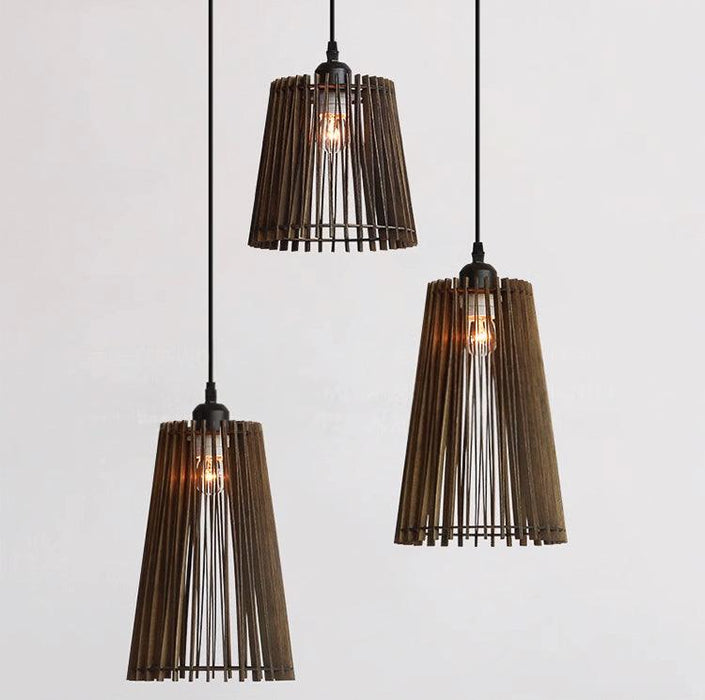 Kaho Wooden Shade Japandi Pendant Light.