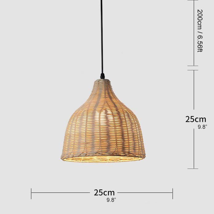 La playa rattan bamboo weave pendant light.