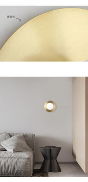 Rund Brass Plate Frosted Glass Mid Century Modern Wall Light / Ceiling Light-DWHOME
