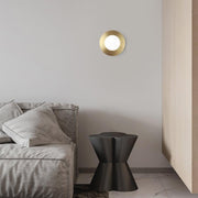 Rund Brass Plate Frosted Glass Mid Century Modern Wall Light / Ceiling Light-DWHOME